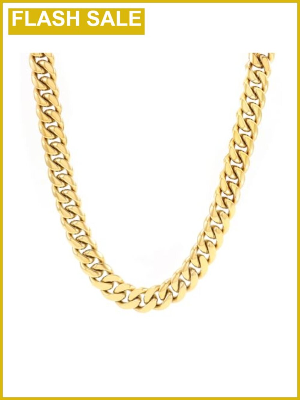 18K Gold Plated Cuban Link Chain Necklace 6MM Hip Hop Streetwear Jewelry